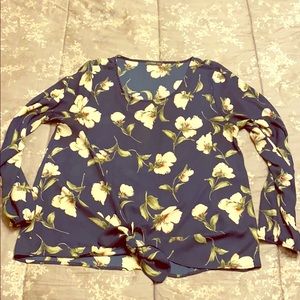Blue floral blouse